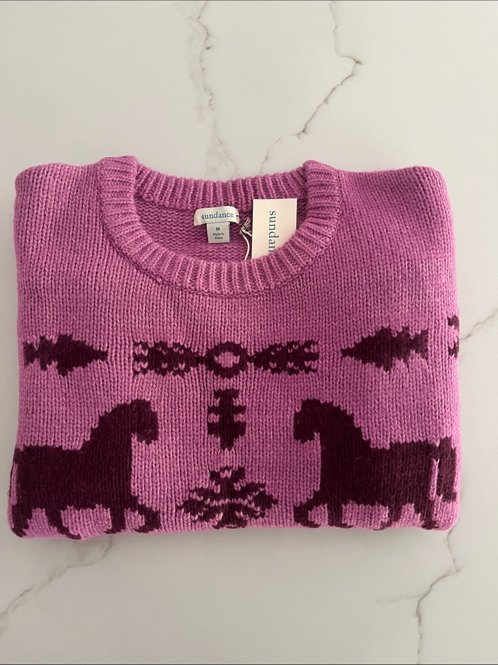Sundance NEW Spirited Horse Crewneck Pullover Sweater size M NWT - Picture 10 of 13